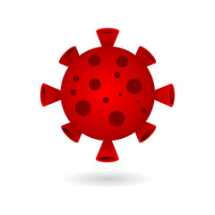 Coronavirus Bacteria,2019-nCoV. Coronavirus vector icon. Red colours of virus. No infection. Vector illustration