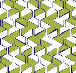 Vector seamless pattern with hexagonal woven shapes