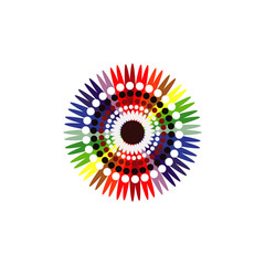 Aboriginal art dots painting icon logo design