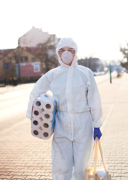 Vertical Image Of Technician After Shopping