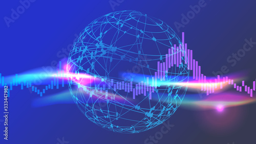 5GネットワークサイバーコミュニケーションITイメージ背景 Wall Mural 