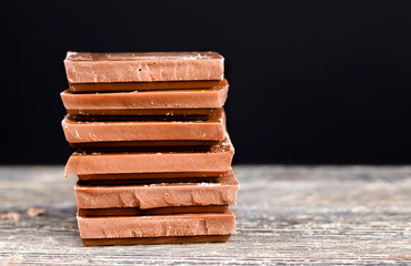 chocolate on a wooden table