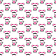 Obraz premium Seamless pattern cute monkey cartoon .vector and illustration