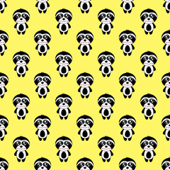 Seamless pattern cute sloth cartoon .vector and illustration