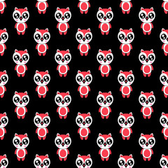 Fototapeta premium Seamless pattern cute owl cartoon .vector and illustration