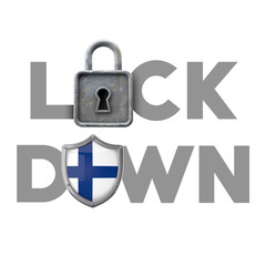 Finland country lockdown concept during global crisis. 3D Render