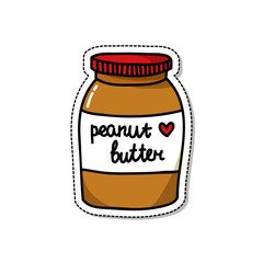 peanut butter doodle icon, vector illustration