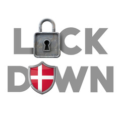 Fototapeta premium Denmark country lockdown concept during global crisis. 3D Render