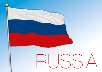 Russia Federation official national flag , asiatic and european country, vector illustration