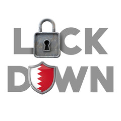 Bahrain country lockdown concept during global crisis. 3D Render