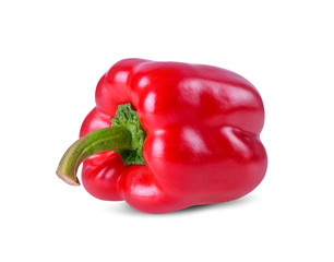 Red bell peppers isolated on a white background.