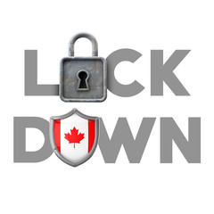 Canada country lockdown concept during global crisis. 3D Render