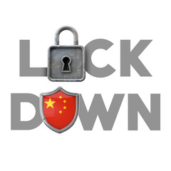 China country lockdown concept during global crisis. 3D Render