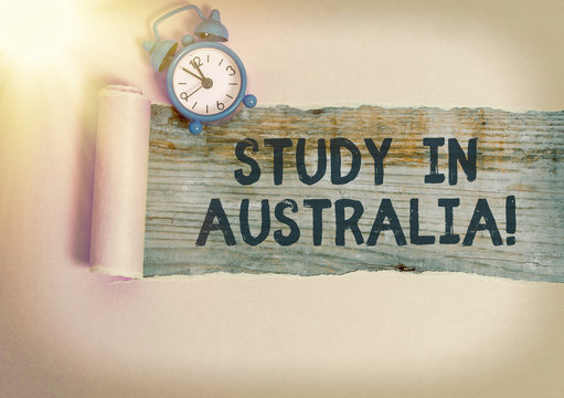 Text sign showing Study In Australia. Business photo text going into foreign country order complete your studies