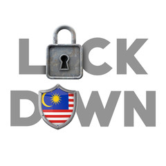 Malaysia country lockdown concept during global crisis. 3D Render