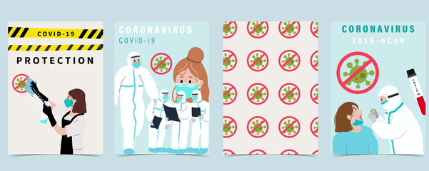 Novel coronavirus background and covid-19 concept design to prevent the spread of bacteria, viruses.Vector illustration for poster