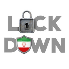 Iran country lockdown concept during global crisis. 3D Render