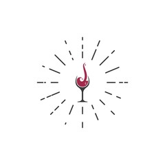 wine logo icon vector illustration design