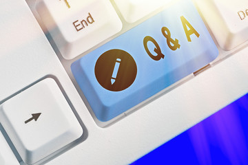Word writing text Q And A. Business photo showcasing a period of time or an occasion when someone...