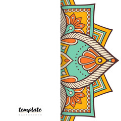 Mandala white background. Round floral ornament