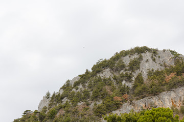 Huge stone mountain. Rock background. Rocky mountains
