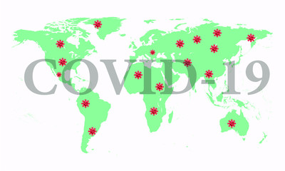 World map of Coronavirus (Covid-19), Close-up countries with Covid-19, Covid 19 map