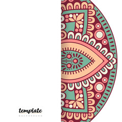 Obraz premium Mandala white background. Round floral ornament