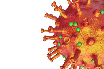 3D Rendering of Corona Virus as Pandemic