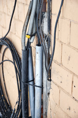 old electrical with protruding wires