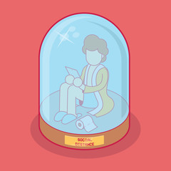 Social Distance Dome vector illustration. Social media, technology, isolated design concept	