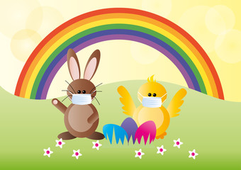 Obraz na płótnie Canvas Corona Rainbow Easter