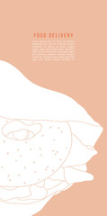 Bagel vector line art. Minimalist food delivery flyer design 