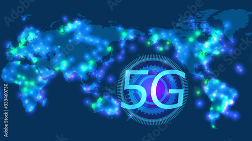 5g グローバルネットワークサイバーコミュニケーションitイメージ背景 Wall Mural Rrice