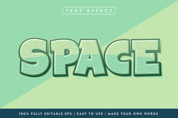 Space 3d style text effect in green color scheme