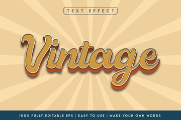 Vintage 3d style text effect in brown color scheme