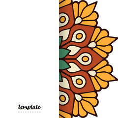 Mandala white background. Round floral ornament