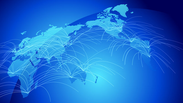 青いグローバルネットワークサイバーコミュニケーションITイメージ背景