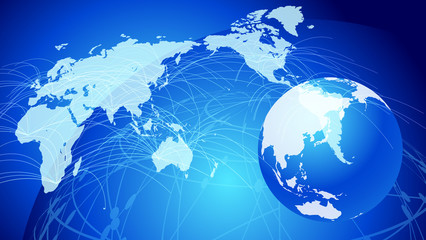 青色グローバルネットワークサイバーコミュニケーションITイメージ背景