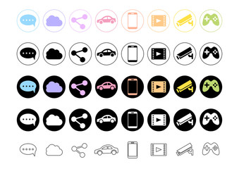 5Gで繋がるコンテンツアプリアイコンイメージセット