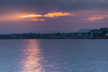 Zachód słońca nad Oslo