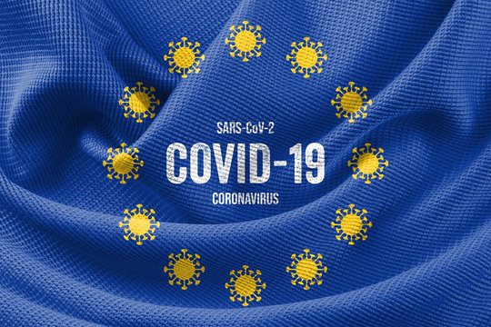 Coronavirus EU Flag Covid-19 Circular Virus Global Crisis Symbol