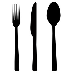 The contours of the cutlery. Spoon, fork ,knife . Restaurant food line icon. Dinner sign. Hotel service . Quality design element.Restaurant icon. Editable stroke.