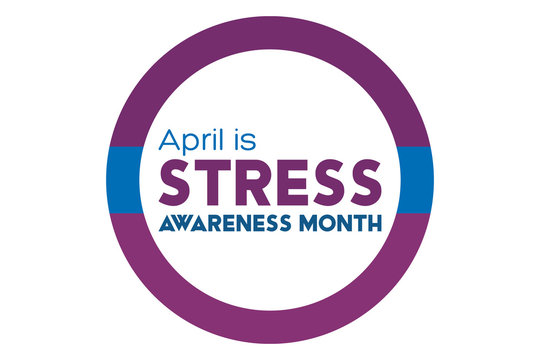 April is Stress Awareness Month. Poster, card, banner and background design. 