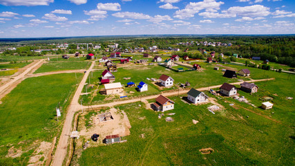 Naklejka premium village and roads from a bird's eye view