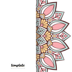 Mandala white background. Round floral ornament