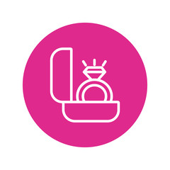 proposal ring love block and line style icon