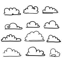 doodle cloud illustration hand drawn vector
