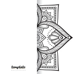Mandala white background. Round floral ornament