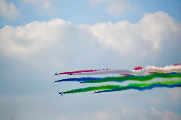 Fight flights during air show. AbuDhabi Airshow,