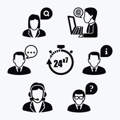 set of information center vector icon